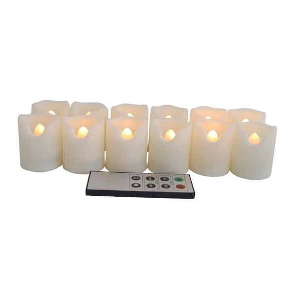 Unilution 87020-12 EcoGecko Indoor Outdoor Flameless Votive Candles with Remote & Timer - 12 Piece 87020-12 - main